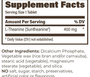 Suntheanine SR 400mg 30 Tablets Supplement Facts
