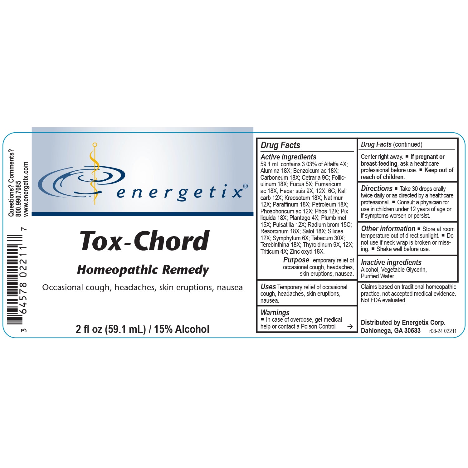 Energetix Tox-Chord (2 fl oz) – Natural Detoxification & Drainage Support
