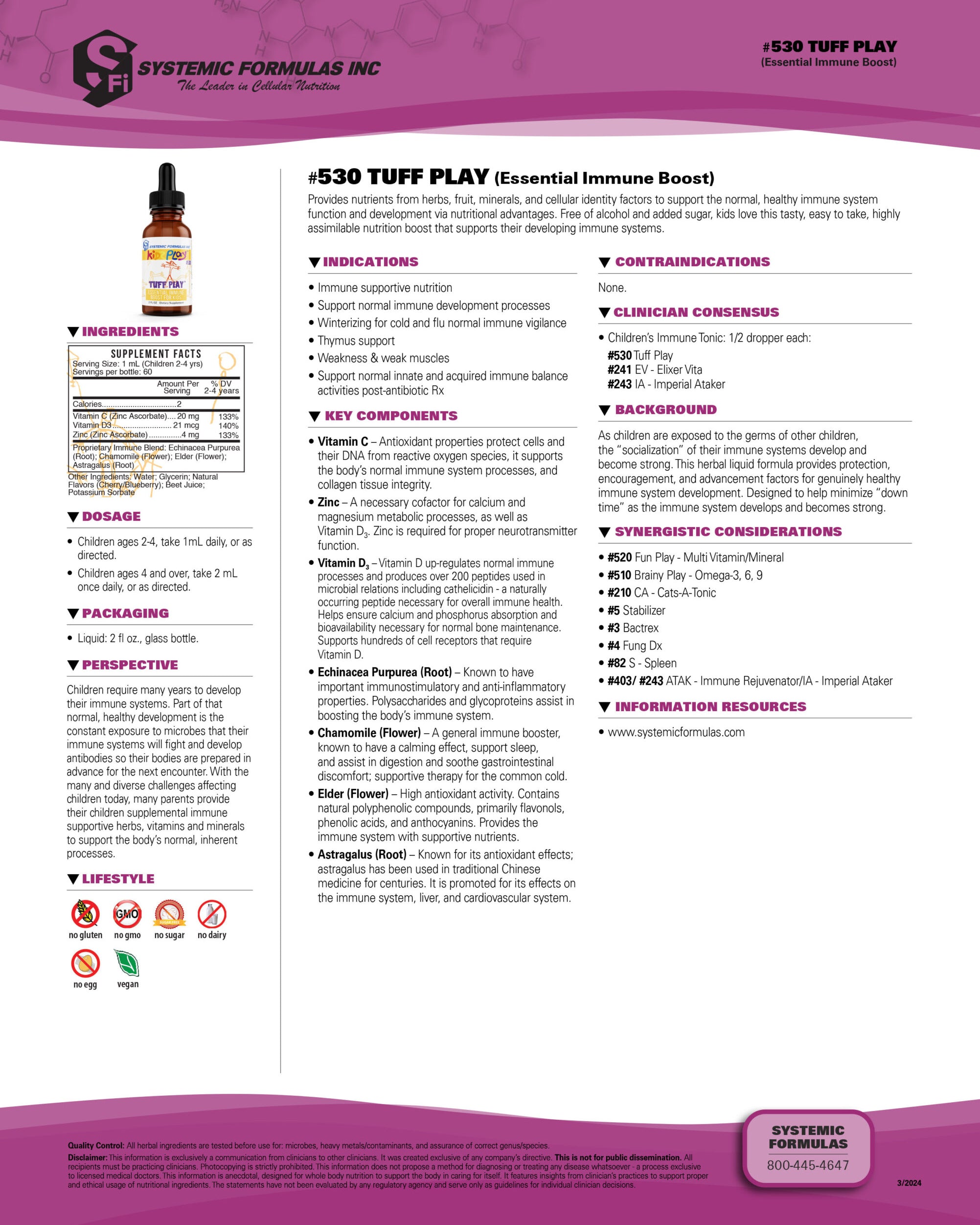 Systemic Formulas Tuff Play – Kids’ Immune, Growth & Recovery Support