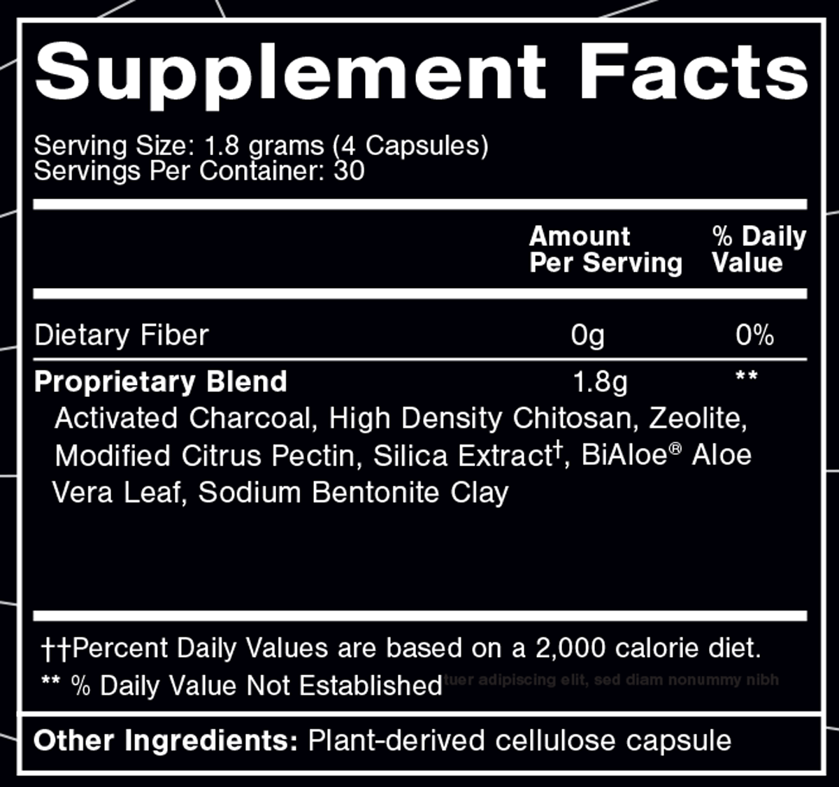 Ultra Binder 120 Capsules Supplement Facts