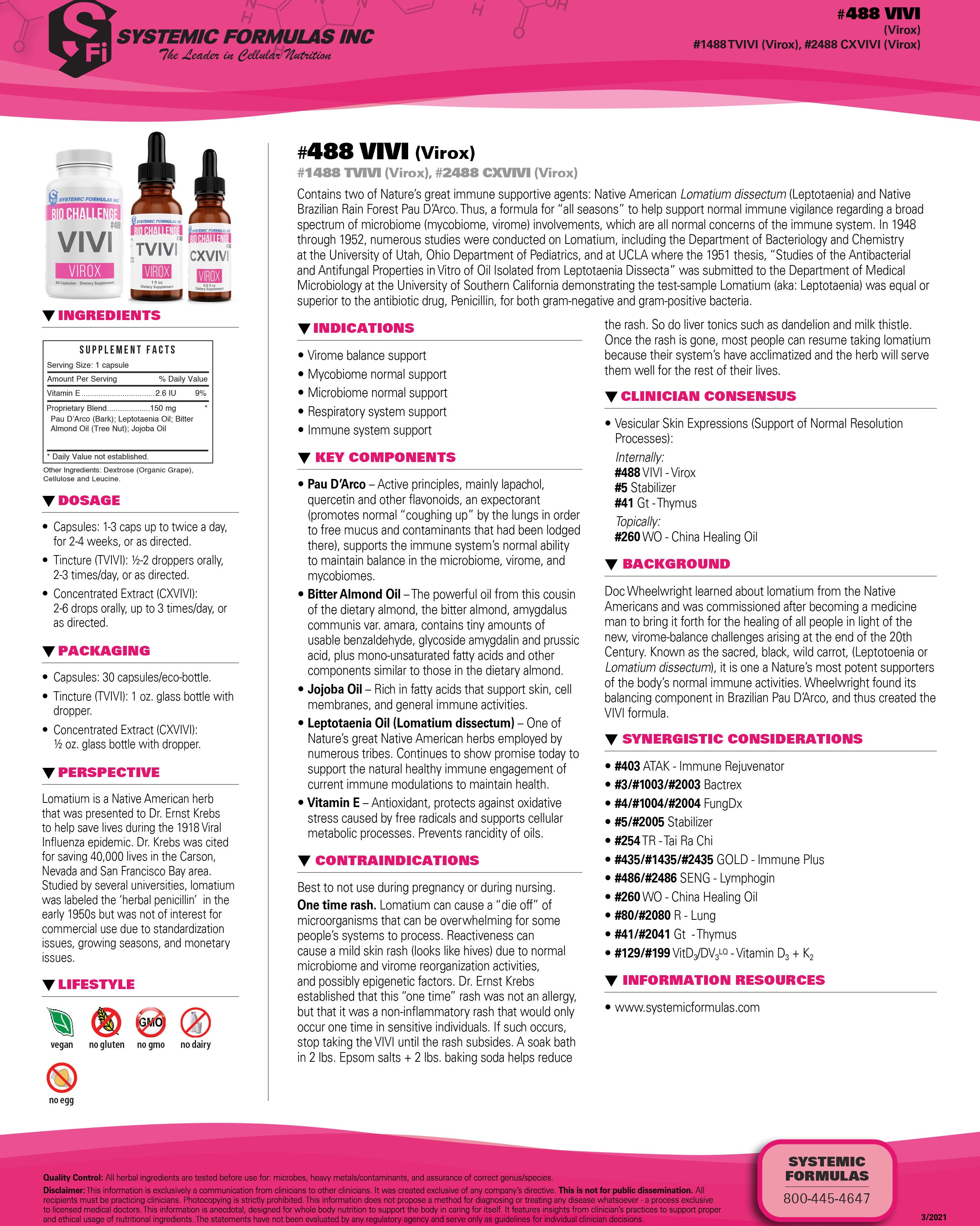 Systemic Formulas VIVI – Virox – Immune & Virome System Support | 30 Capsules