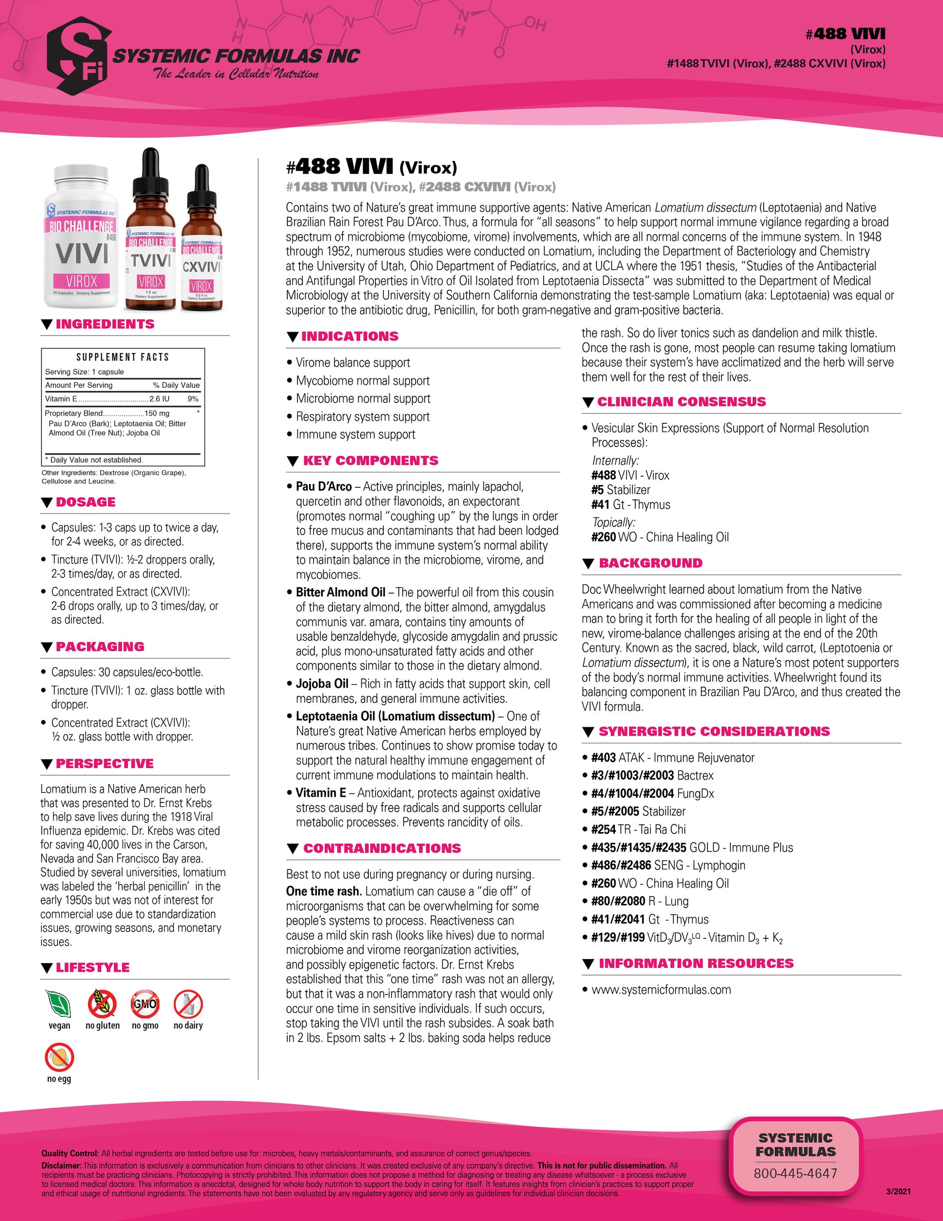 Systemic Formulas VIVI – Virox – Immune & Virome System Support | 30 Capsules