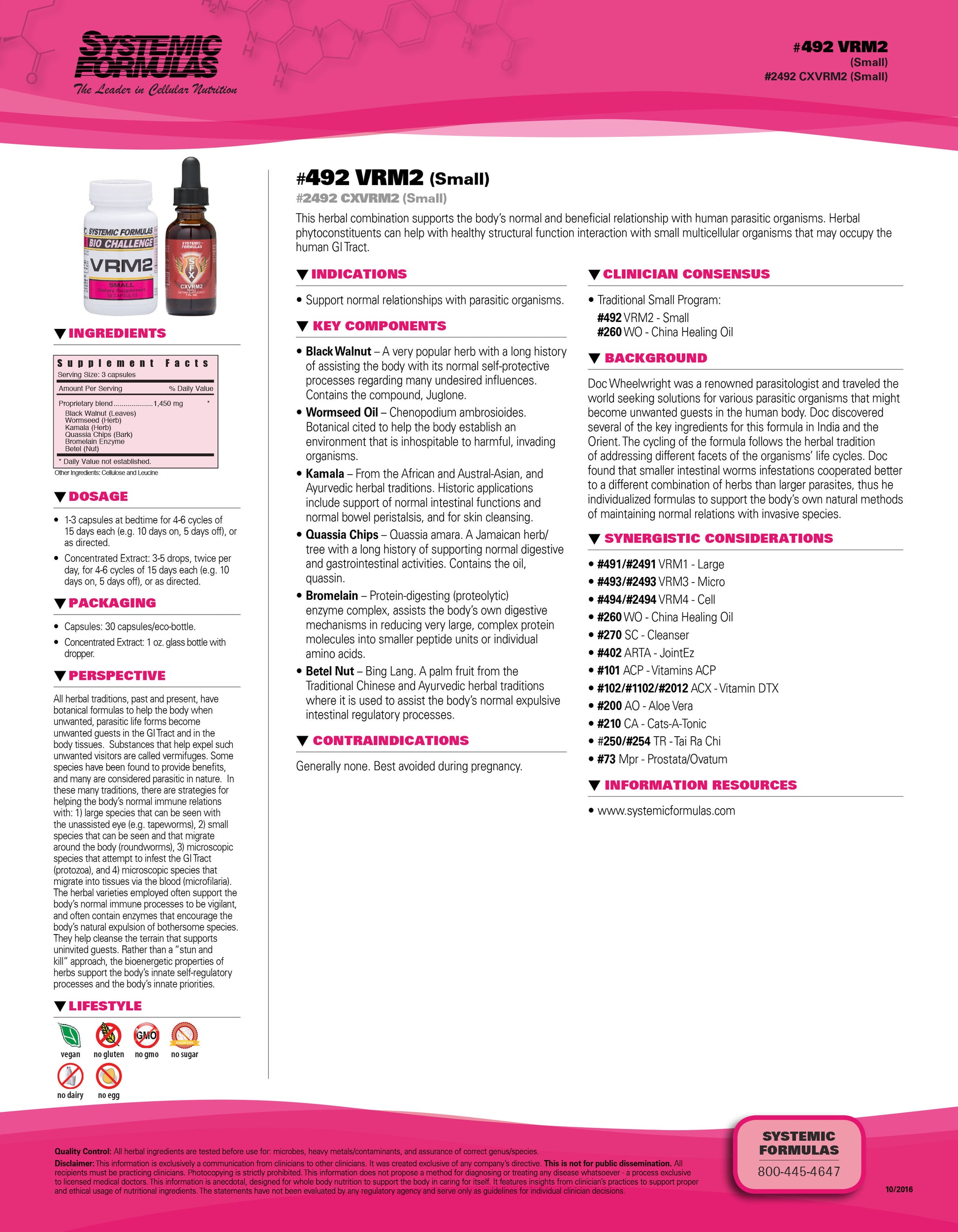 Systemic Formulas VRM2 Cell – Cellular Support & Natural Detox Formula