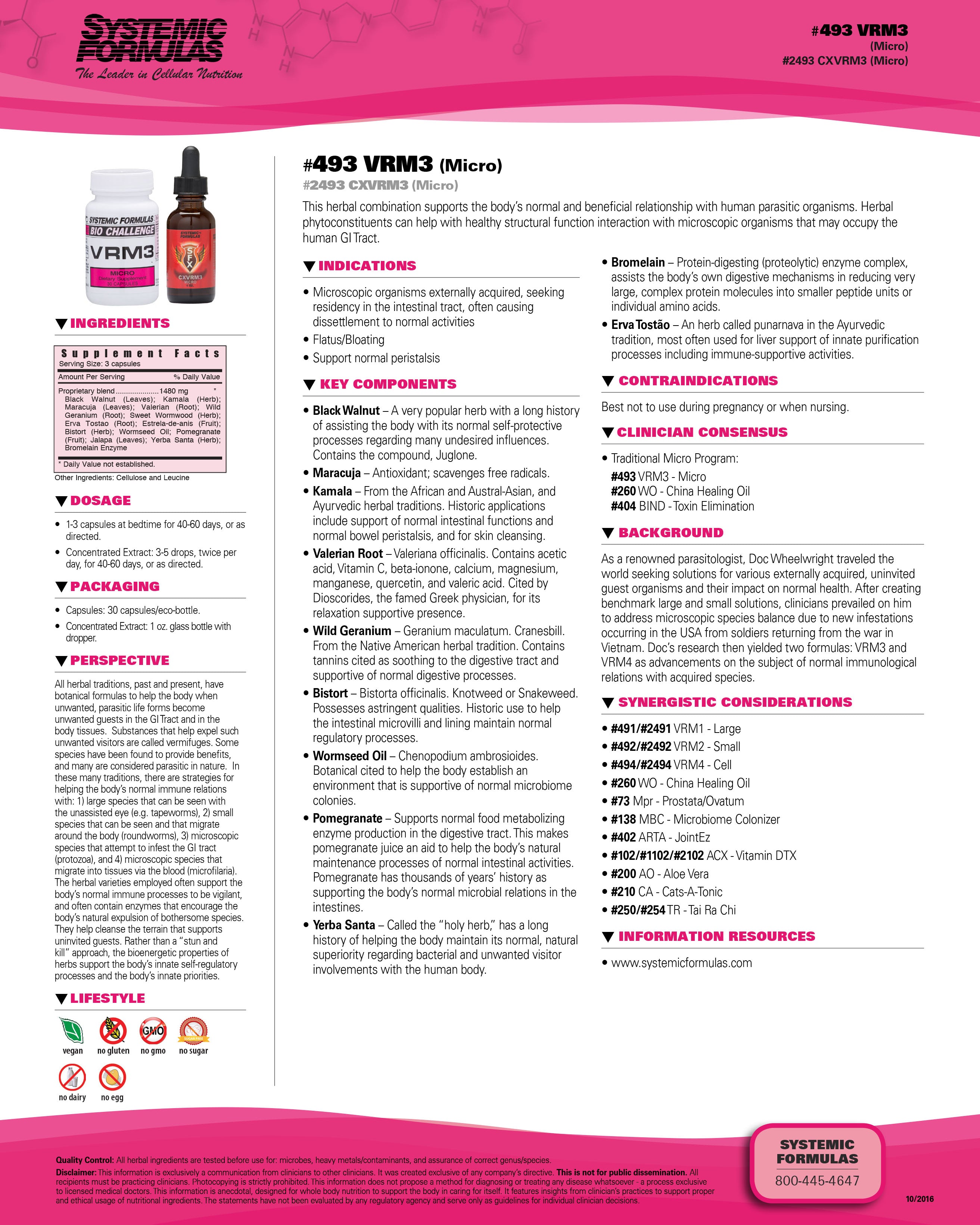 Systemic Formulas VRM3 Cell – Cellular Health & Detox Support Formula