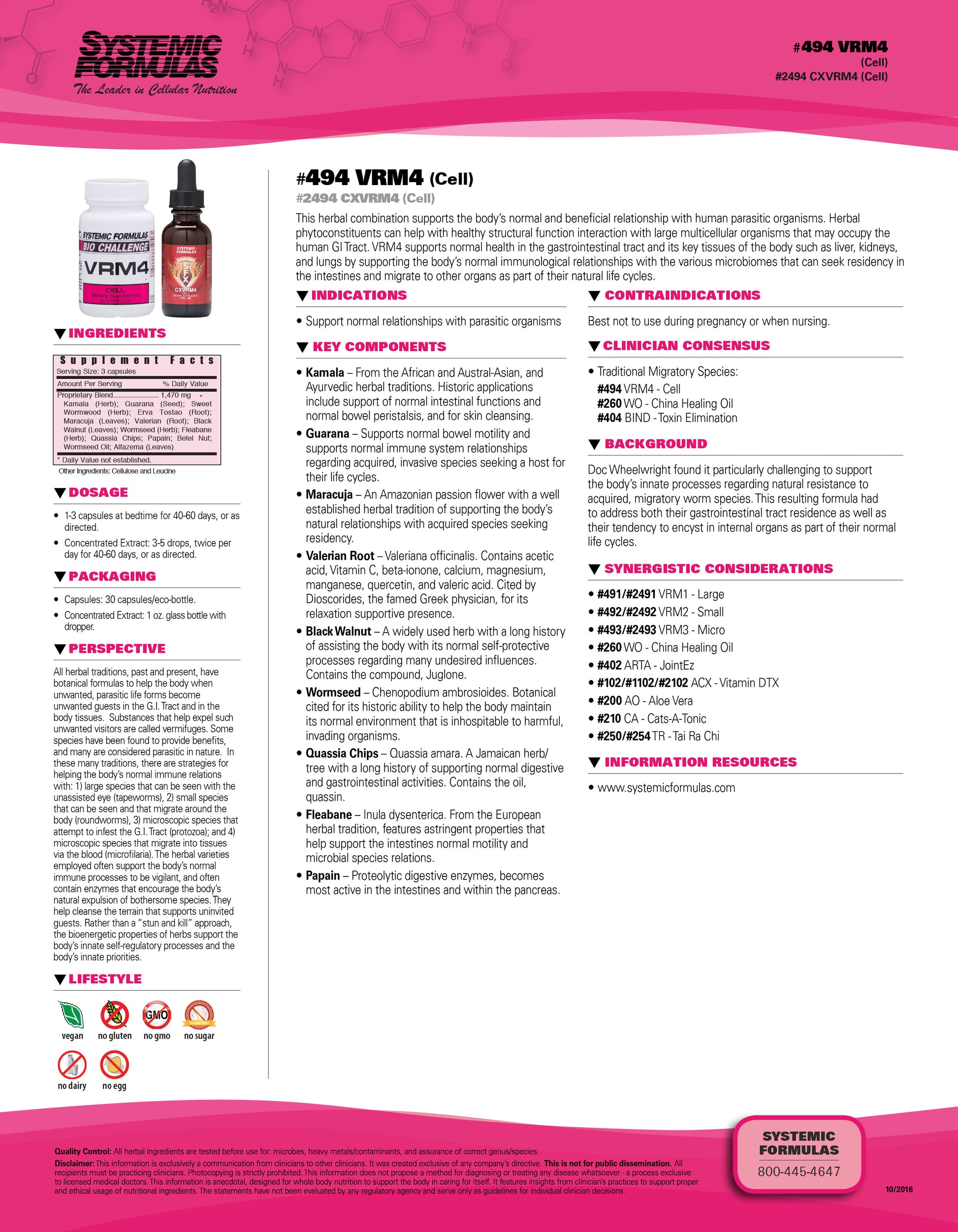 Systemic Formulas VRM4 Cell – Advanced Cellular Support & Cleansing Formula