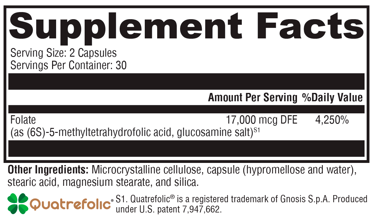 5-MTHF ES 60 Capsules Supplement Facts