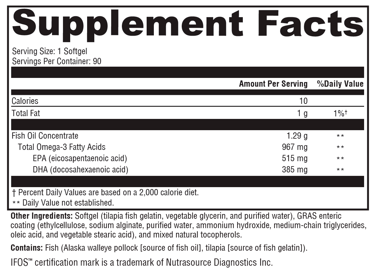 OmegaPure 900 EC™ 90 Softgels Supplement Facts
