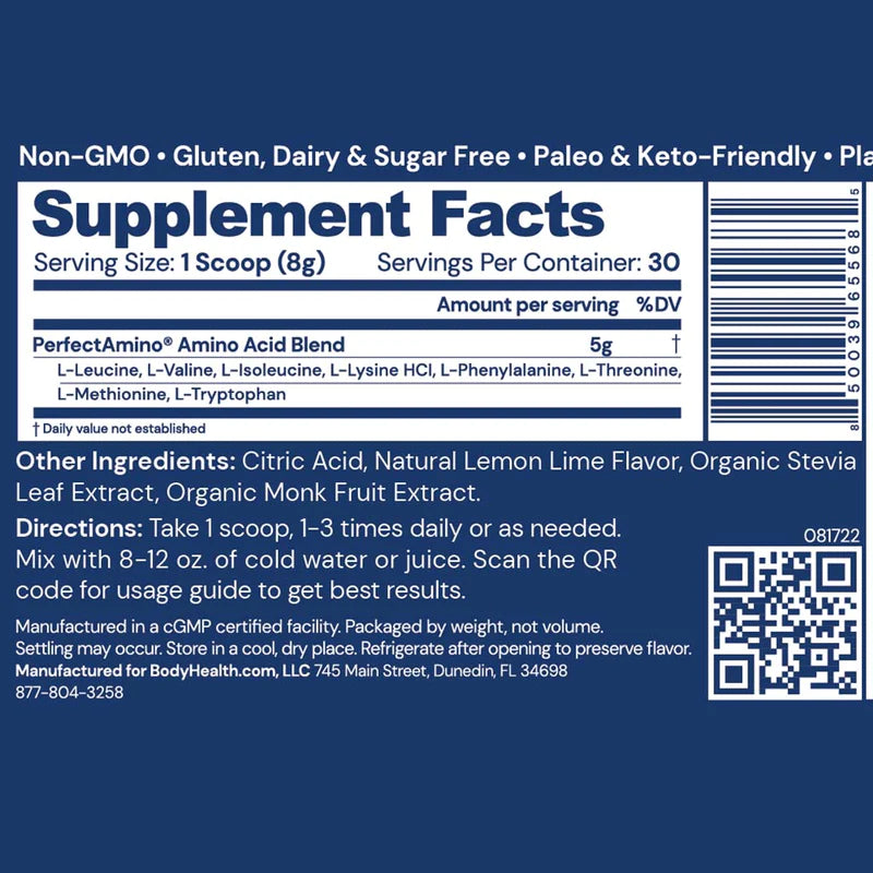 BodyHealth PerfectAmino® | Essential Amino Acid Supplement for Muscle Recovery & Energy