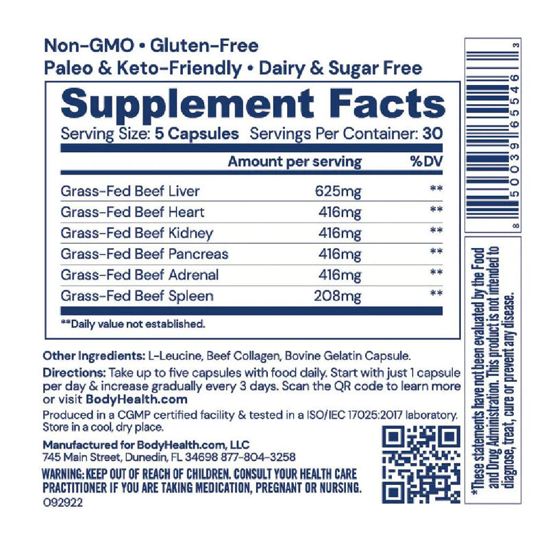 BodyHealth Organ+ | Organ Supplement for Energy, Immunity & Vitality