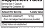 Brain Basics Ultra Pure Astaxanthin 60 Softgels Supplement Facts