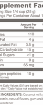 Collagen Creamer Vanilla 12 Servings Supplement Facts