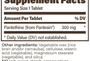 Pantethine SR 300 mg 90 Tablets Supplement Facts