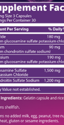 Glucosamine Chondroitin 90 Capsules Supplement Facts
