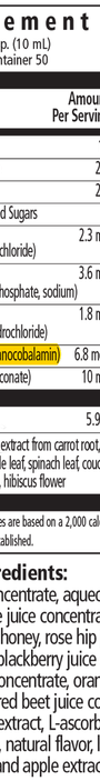Floradix® Iron + Herbs 50 Servings Supplement Facts