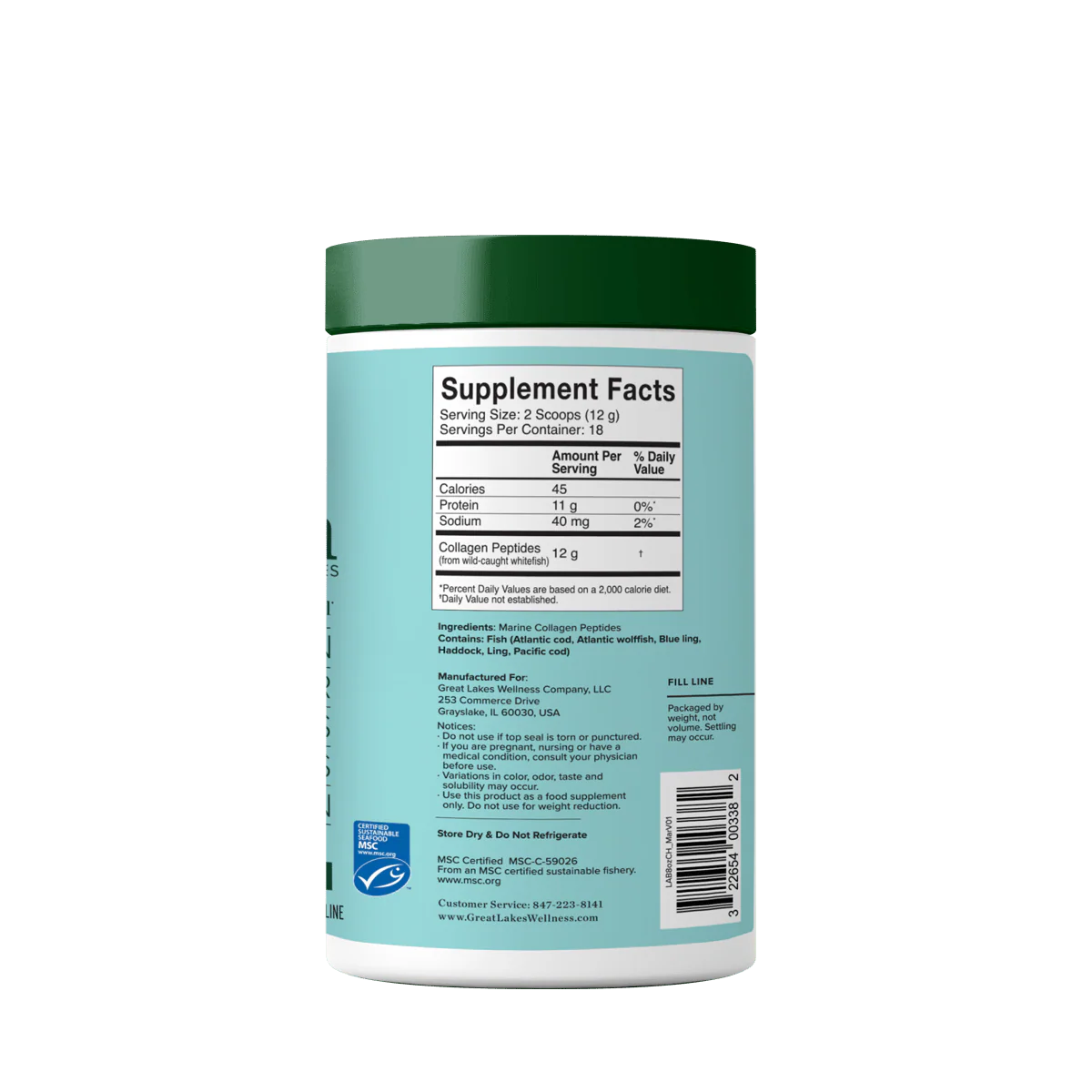 Great Lakes Marine Collagen Peptides Powder (8oz)