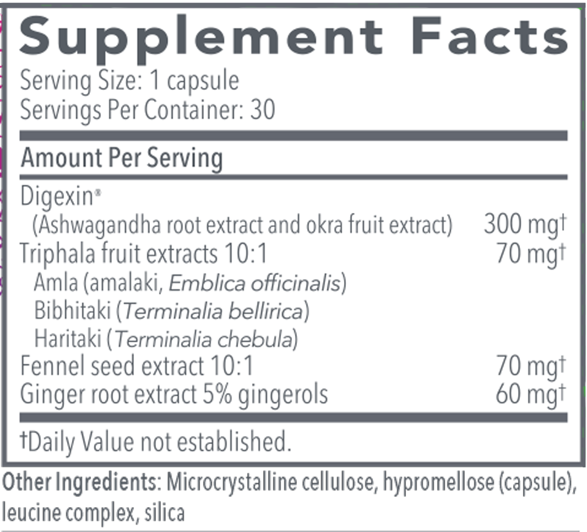 Motility Assist 30 Capsules Supplement Facts