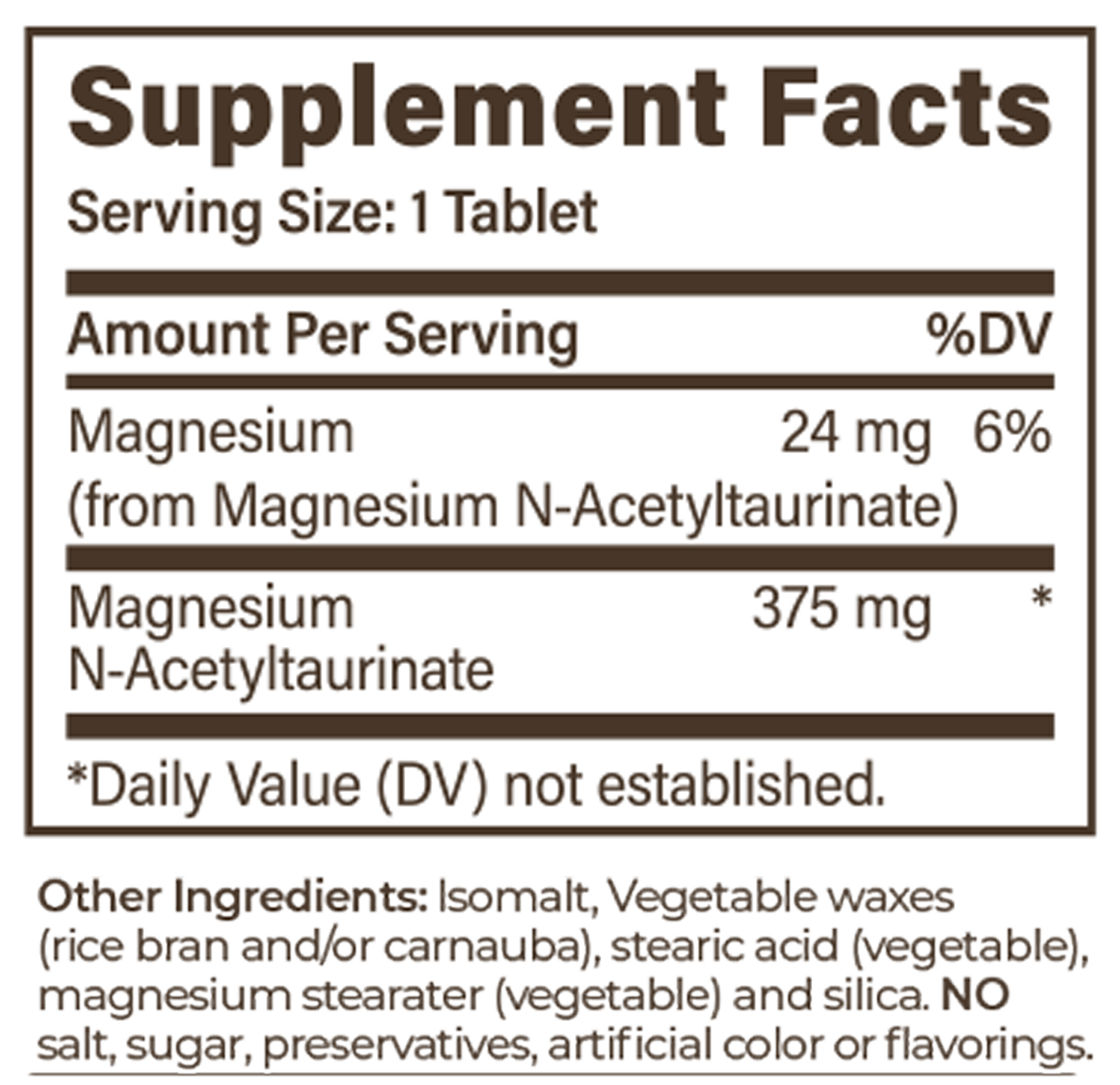 TauroMAG-SR 90 Tablets Supplement Facts