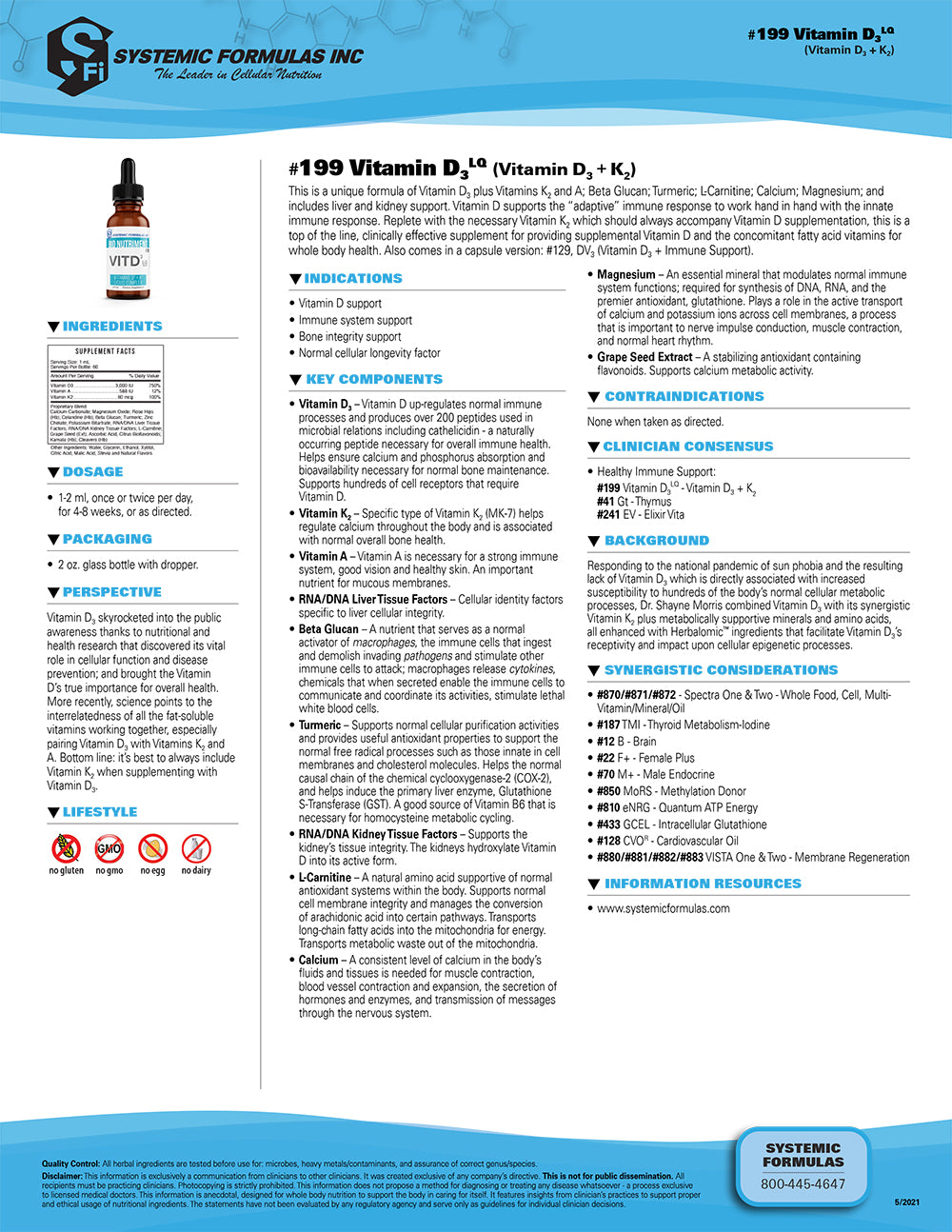 Systemic Formulas Vitamin D3 Liquid – Immune & Bone Support